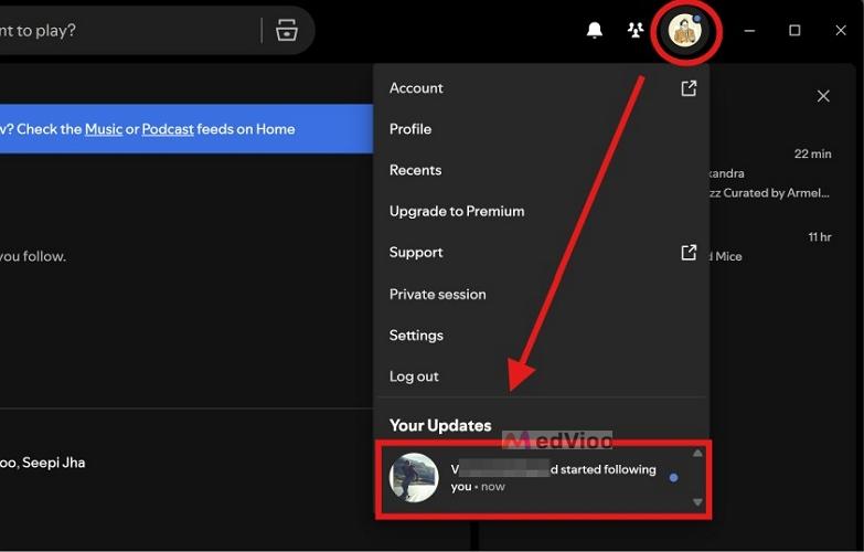 Spotify Notifications for Following Someone