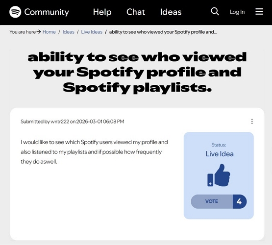 Spotify Notifications for Viewing Profiles