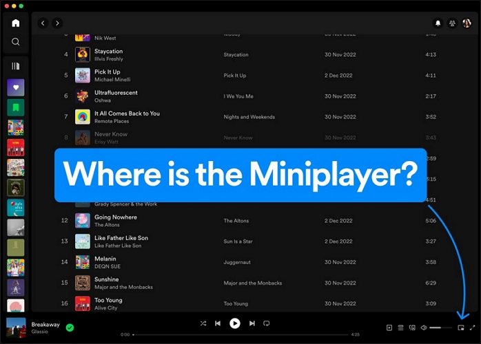 click Miniplayer | Spotify Widgets for Mac