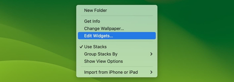 choose Edit Widgets | Spotify Widgets for Mac