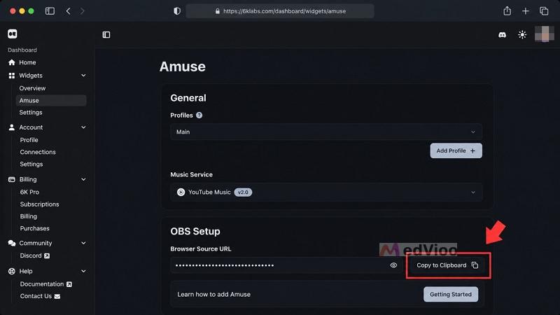 click Copy to Clipboard | Spotify Overlays for OBS