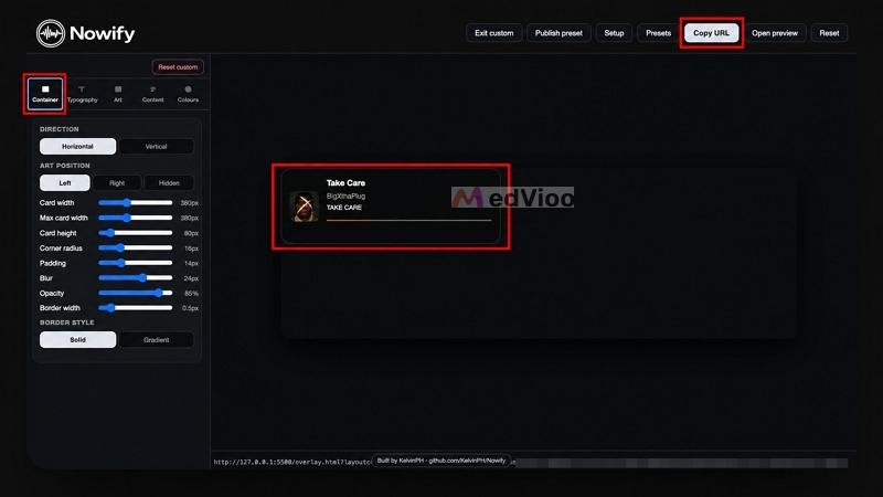 use Open preview | Spotify Overlays for OBS