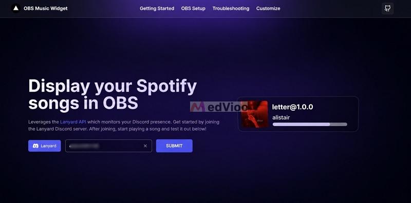 drop copied Discord ID | Spotify Overlays for OBS
