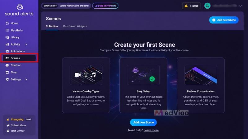 click Add new Scene | Spotify Overlays for OBS