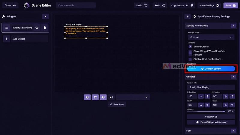 click Connect Spotify | Spotify Overlays for OBS