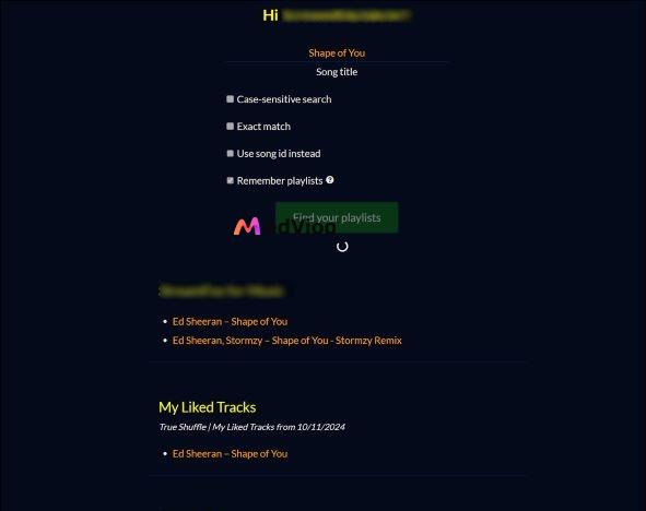 click Find your playlists | Spotify Playlist Finders