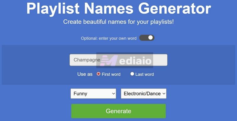 choose genre | Spotify Playlist Name Generators