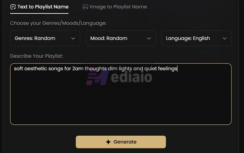 click Generate | Spotify Playlist Name Generators