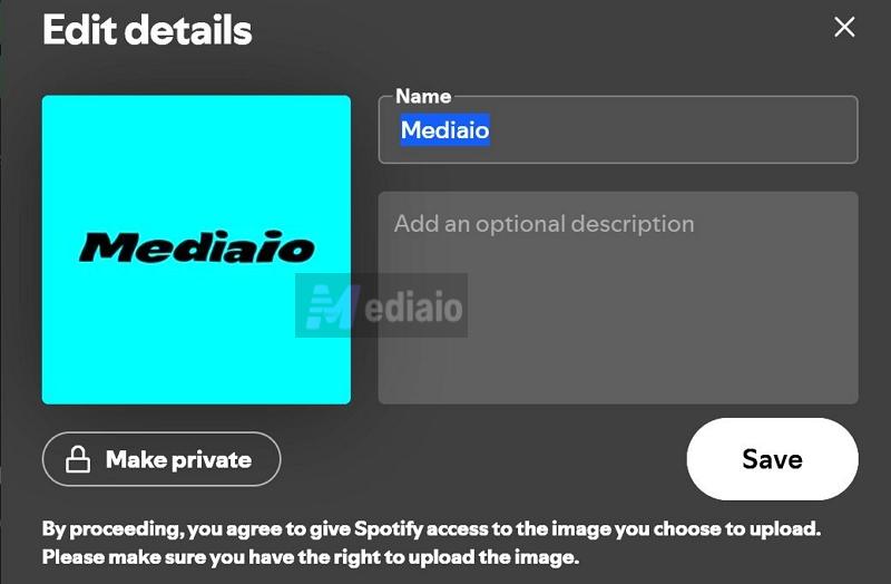 click Save | Make a Playlist Public on Spotify