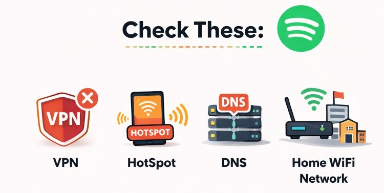 check network | Spotify Search Not Working