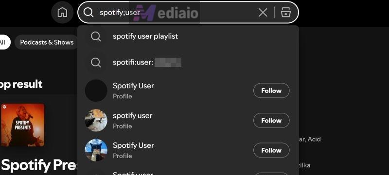 use exact username | Spotify Search Not Working