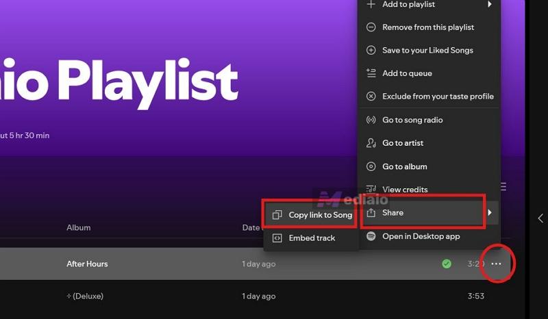 use Share and Copy Link | Spotify to FLAC