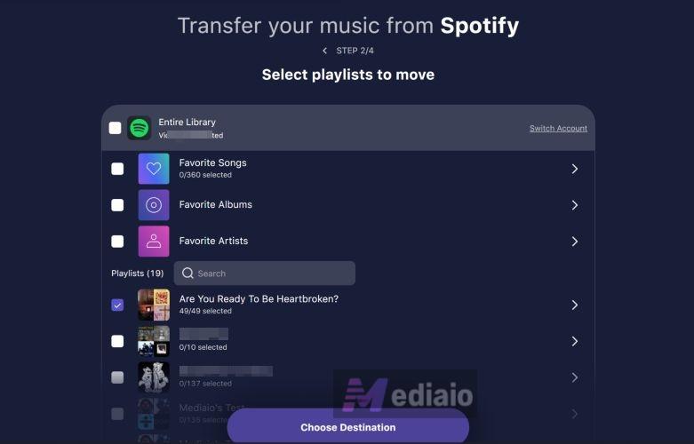 select playlists | Transfer Spotify Playlists to TIDAL