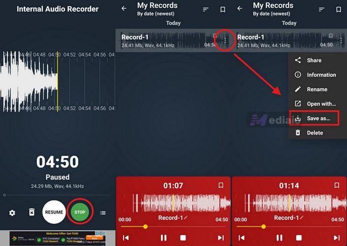 tap Save As | Spotify to WAV
