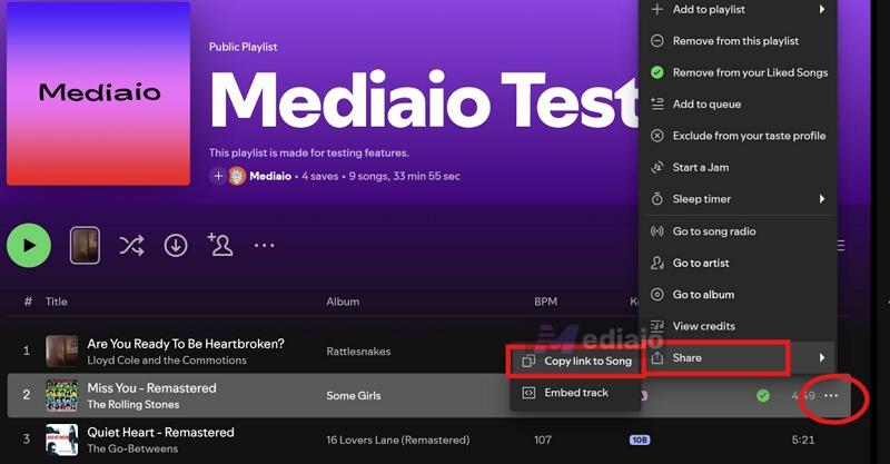 choose Share | Spotify to WAV