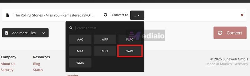 click Convert | Spotify to WAV