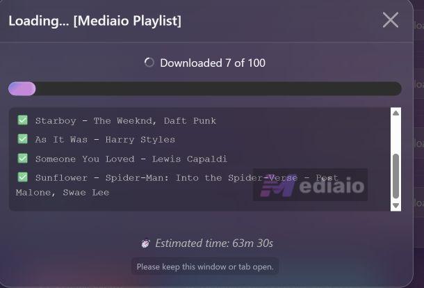 keep browser tab open | Spotify Track Downloaders