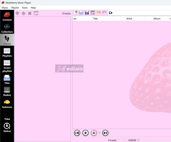 left sidebar | Strawberry Music Player