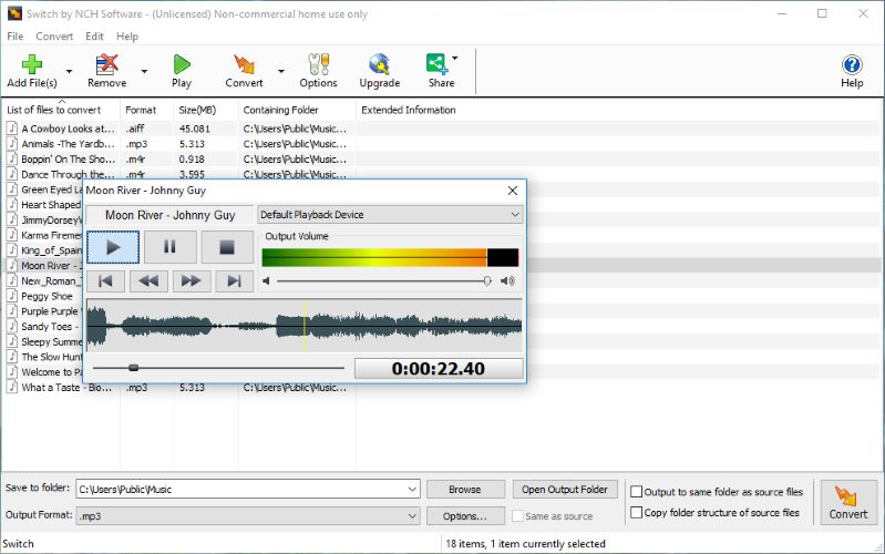 Switch interface | High-Quality Audio Converter Software