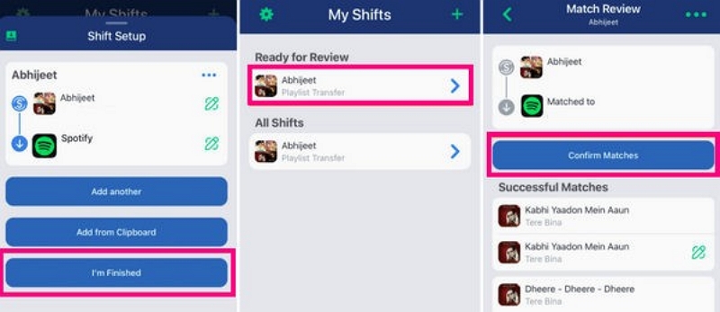 Start the transfer | amazon music to spotify