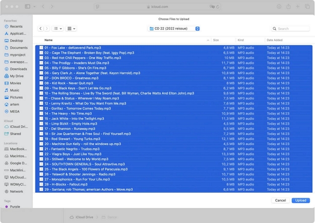select files to upload | Transfer Music from PC to iPhone Without iTunes