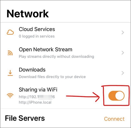 turn on Sharing via Wi-Fi | Transfer Music from PC to iPhone Without iTunes