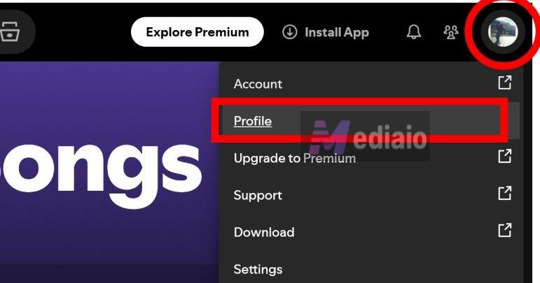 go to Profile | Transfer Spotify Playlist to Another Spotify Account