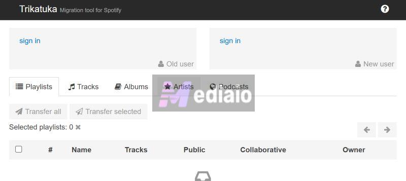 open Trikatuka | Transfer Spotify Playlist to Another Spotify Account