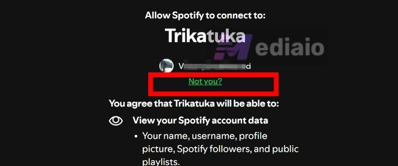 click Not you | Transfer Spotify Playlist to Another Spotify Account