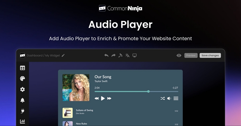 CommonNinja Audio Player screen | Tumblr Music Players