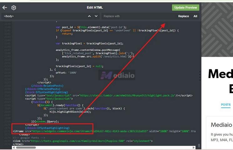 paste iframe code | Tumblr Music Players