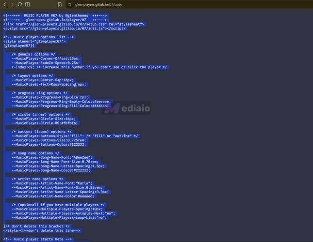 edit code in Notepad | Tumblr Music Players
