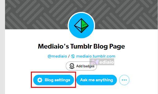 select Blog settings | Tumblr Music Players