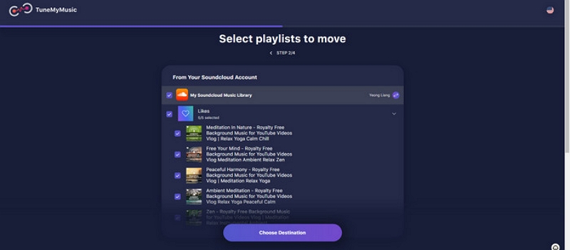 Open your online music transfer tool | soundcloud to apple music