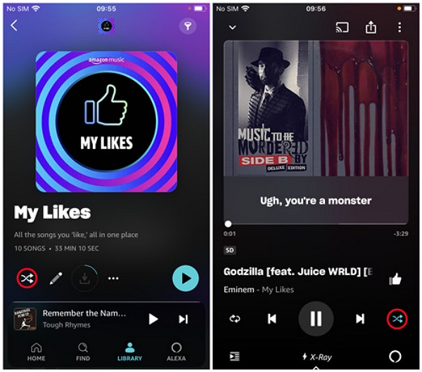 Now Playing | how to turn off shuffle on amazon music