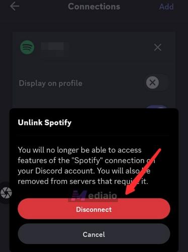 select Disconnect | Stop Discord from Pausing Spotify