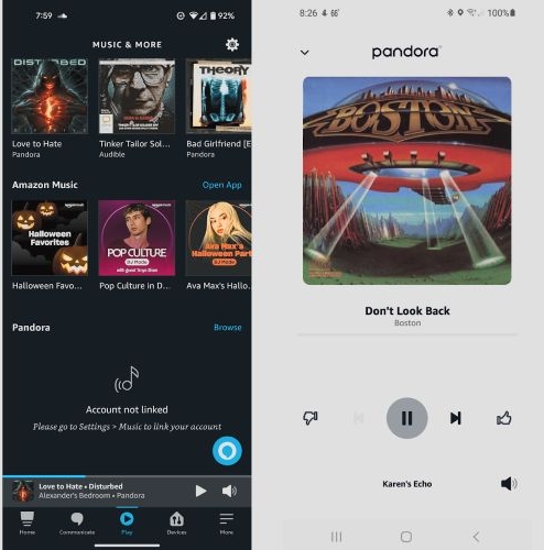 handle music controls | Play Pandora on Alexa