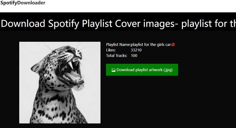 click Download playlist artwork | Download Spotify Cover Art