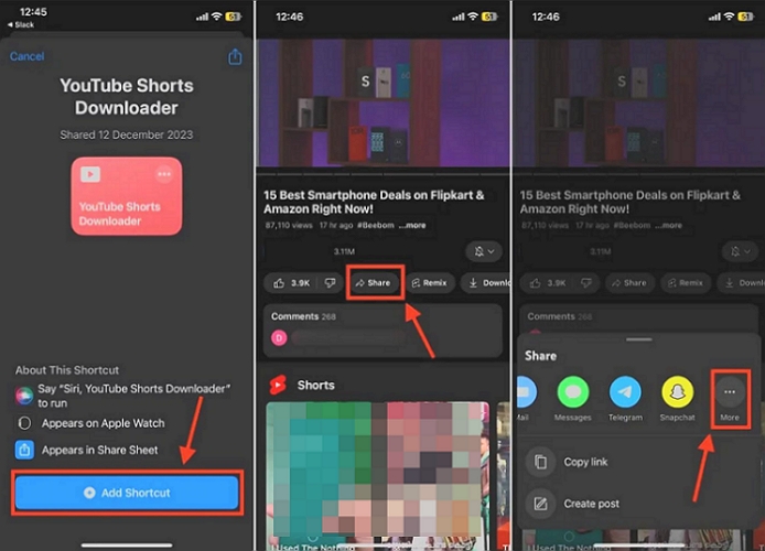 get shortcut | YouTube Video Downloader Shortcuts
