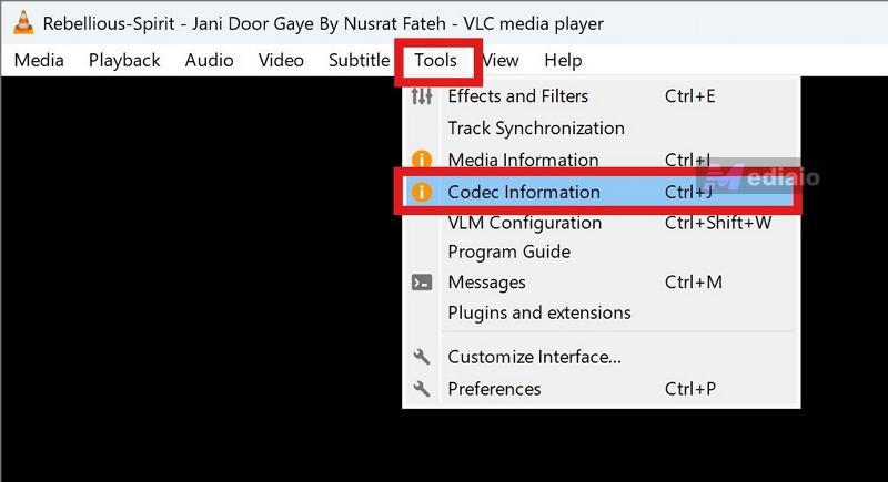 go to Window and Media Information | VLC Media Player Convert to MP3