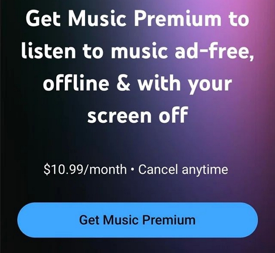 tap Get Music Premium | Play YouTube Music in the Background