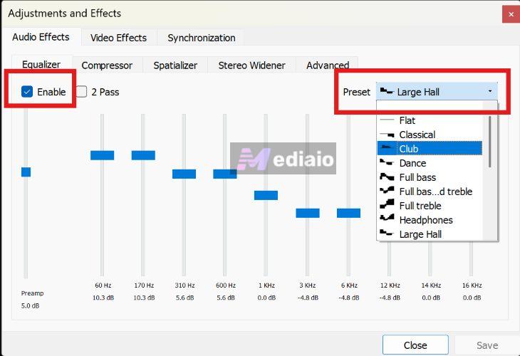 click Save | Use YouTube Music Equalizer