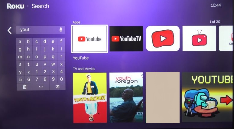 type YouTube | YouTube Music on Roku