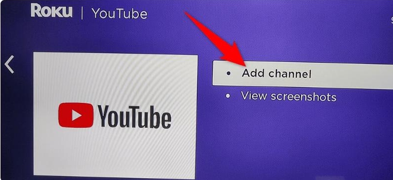 choose Add Channel | YouTube Music on Roku