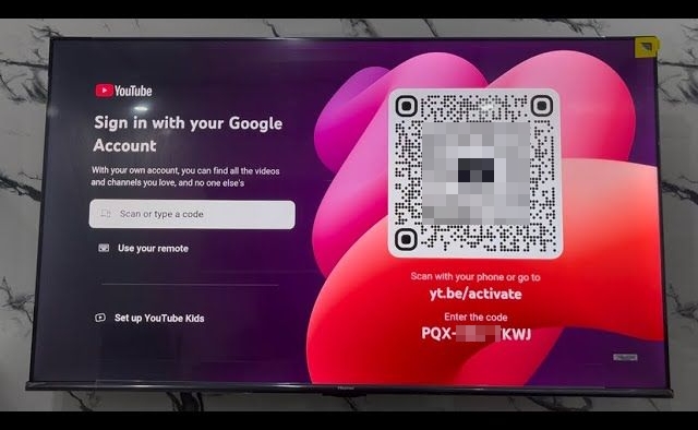scan QR code | YouTube Music on Roku