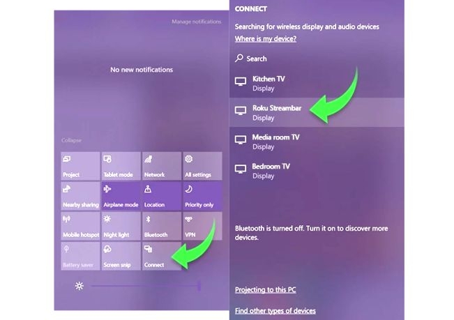 press Windows + K | YouTube Music on Roku