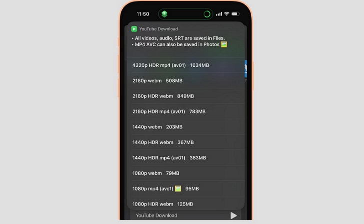 pick video quality | YouTube Video Downloader Shortcuts